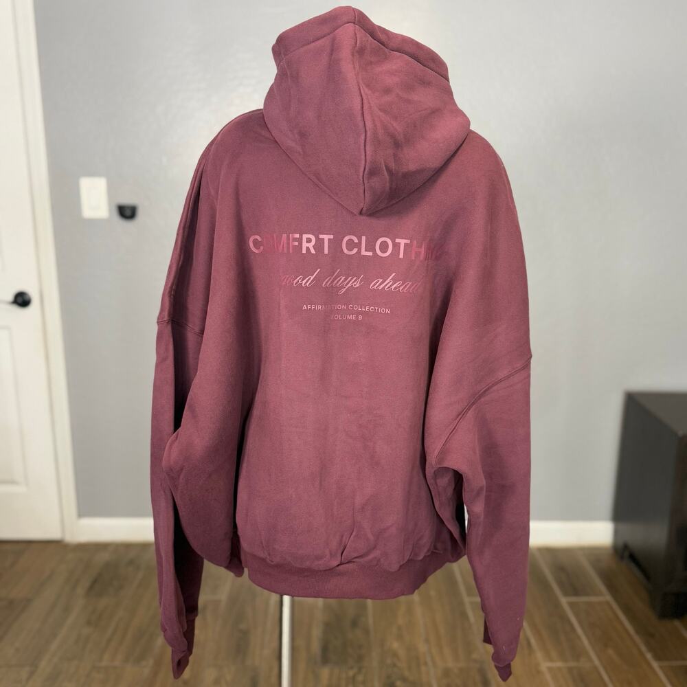 Comfrt Affirmation Zip Hoodie, Maroon, 2XL - Picture 4 of 7